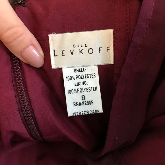2 Bill Levkoff dresses #1165 in Wine (size 8). - Picture 2 of 6